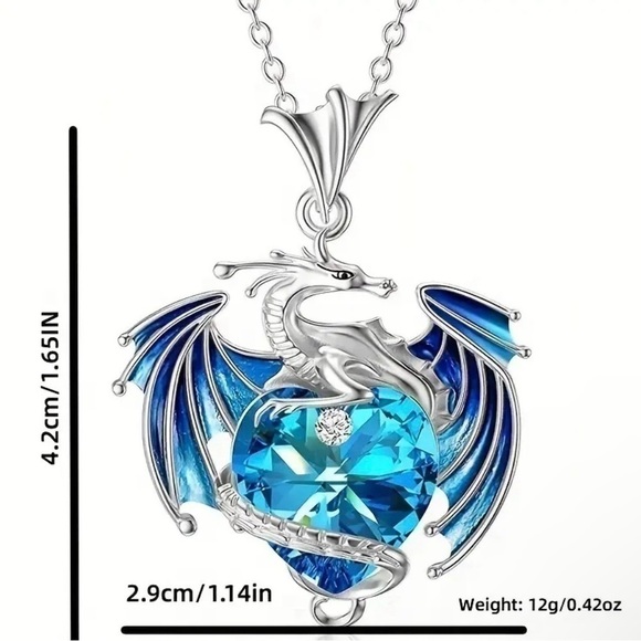 Exquisite Colorful Purple Dragon Rhinestone Pendant Necklace - Picture 4 of 5